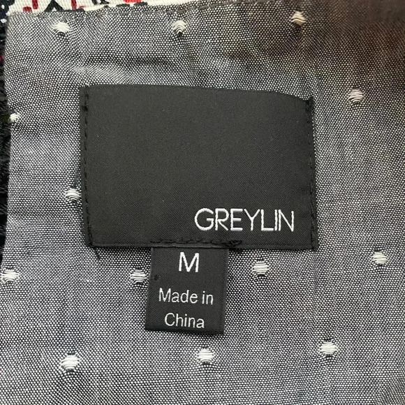 ANTHROPOLOGIE GREYLIN | Geo Aztec Print Cutout Back Fit & Flare Dress Size M - Picture 6 of 7